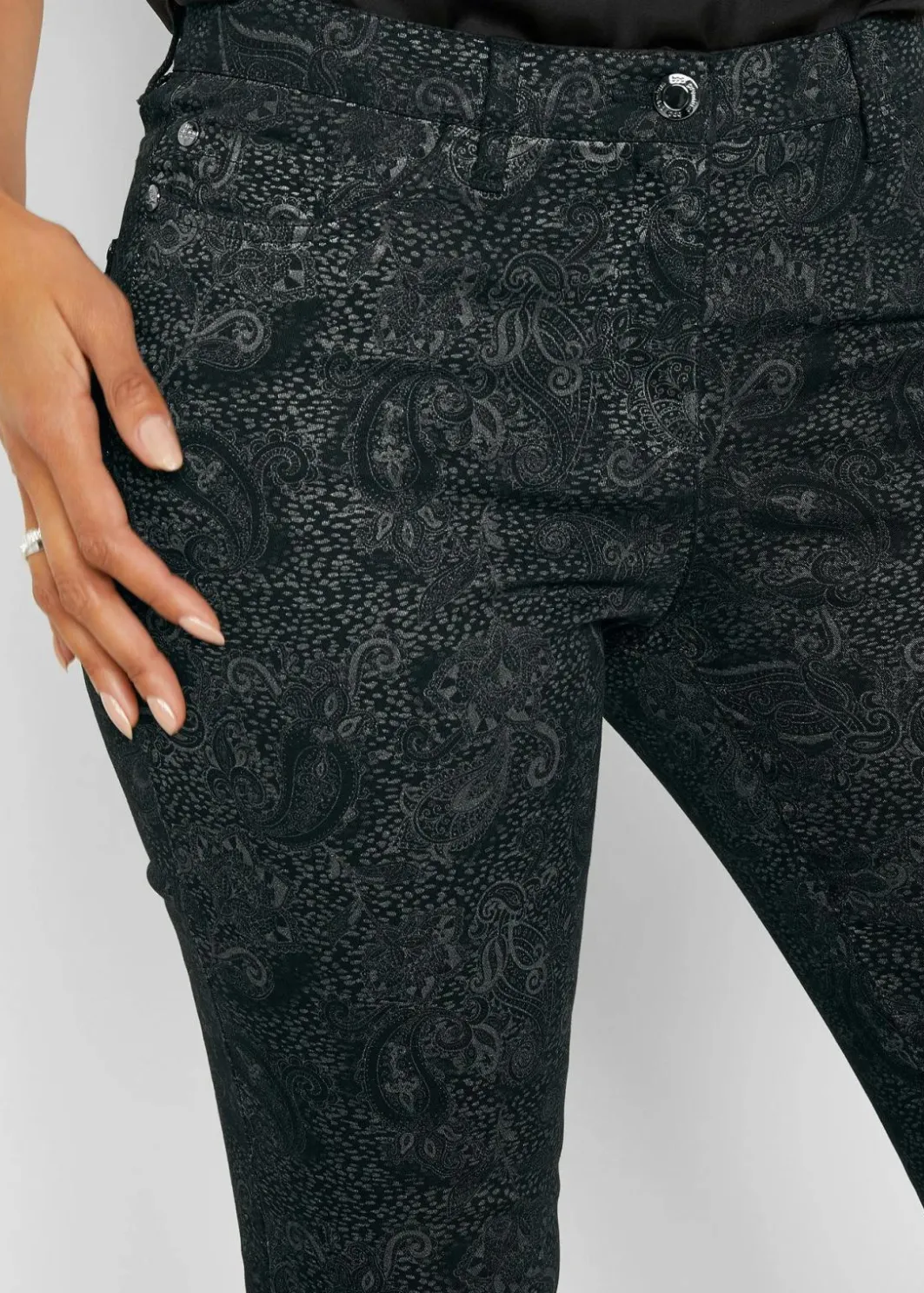 New Twillhose mit edlem Druck Damen Bekleidung·Kleider|Hosen