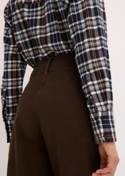 Outlet Twillhose mit hohem Bund Damen Hosen|Bekleidung·Kleider