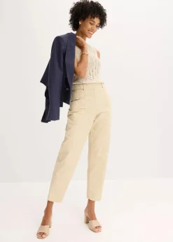 Discount Twillhose mit Tapered Fit Damen Bekleidung·Kleider|Hosen
