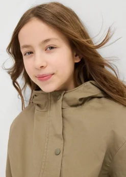 Kinder bonprix Mädchen 9-16 Jahre·Jacken & Outdoor|Twill-Jacke mit aufgesetzten Taschen und Kapuze