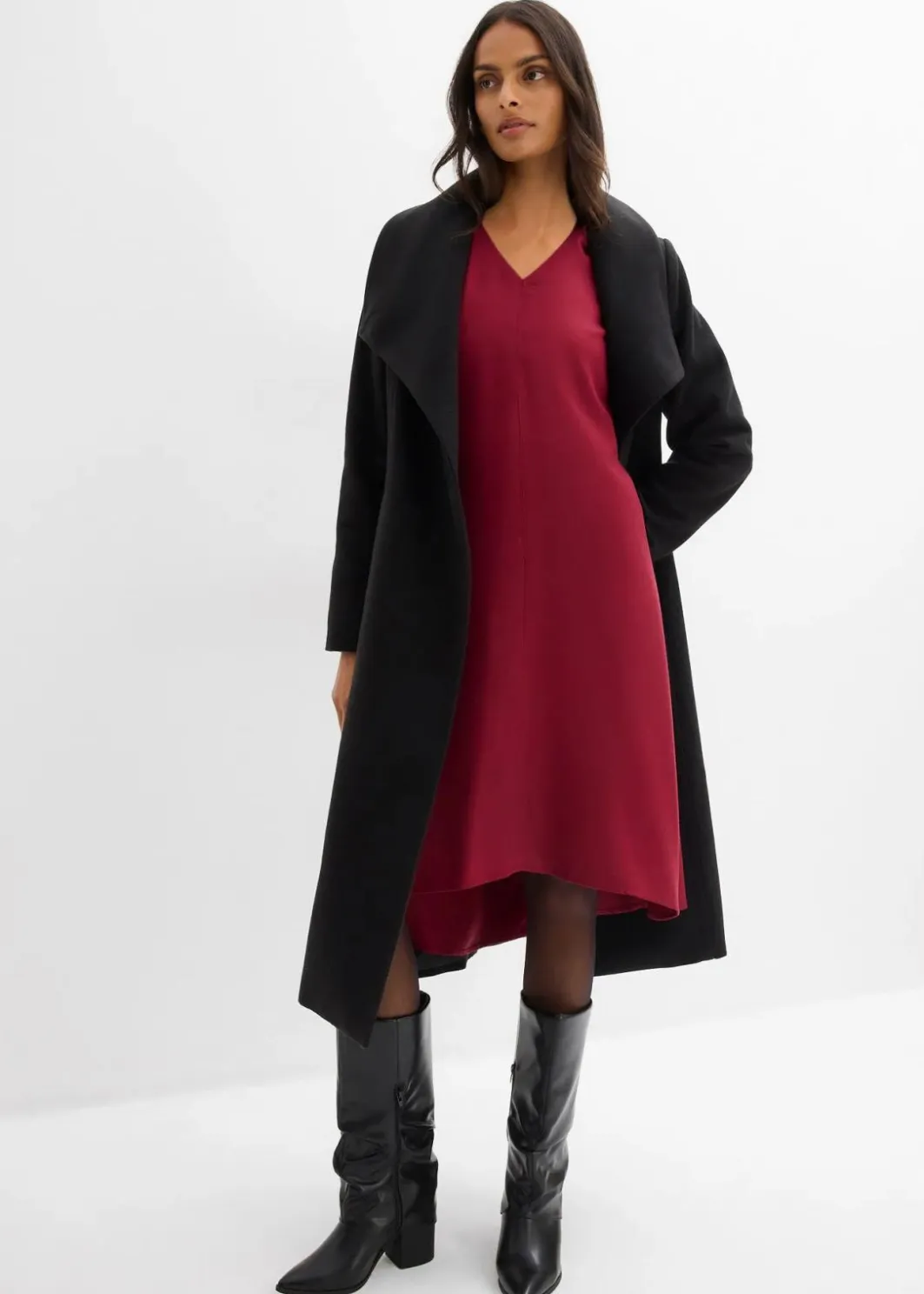 Damen bonprix Kleider|Bekleidung·Pullover & Strickjacken|Twill-Kleid aus fließendem Lyocell