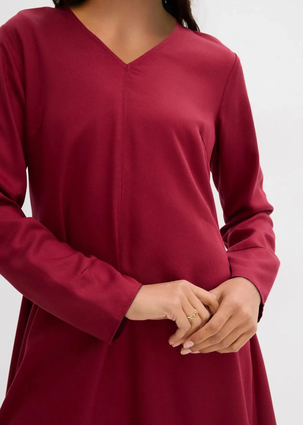 Damen bonprix Kleider|Bekleidung·Pullover & Strickjacken|Twill-Kleid aus fließendem Lyocell