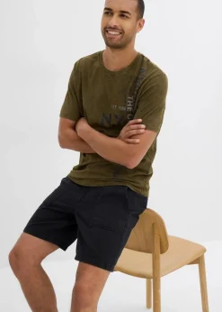 Herren bonprix Große Größen|Shorts|Twill-Shorts aus reiner Baumwolle, Loose Fit