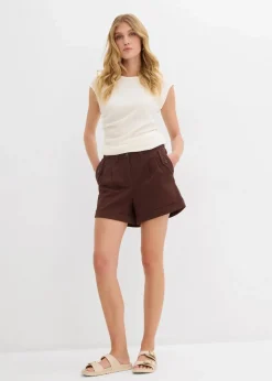 Damen bonprix Bekleidung·Outdoorbekleidung|Bekleidung·Kleider|Twill-Shorts mit hohem Bund