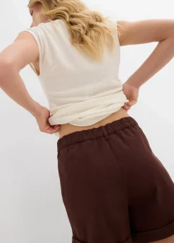 Damen bonprix Bekleidung·Outdoorbekleidung|Bekleidung·Kleider|Twill-Shorts mit hohem Bund