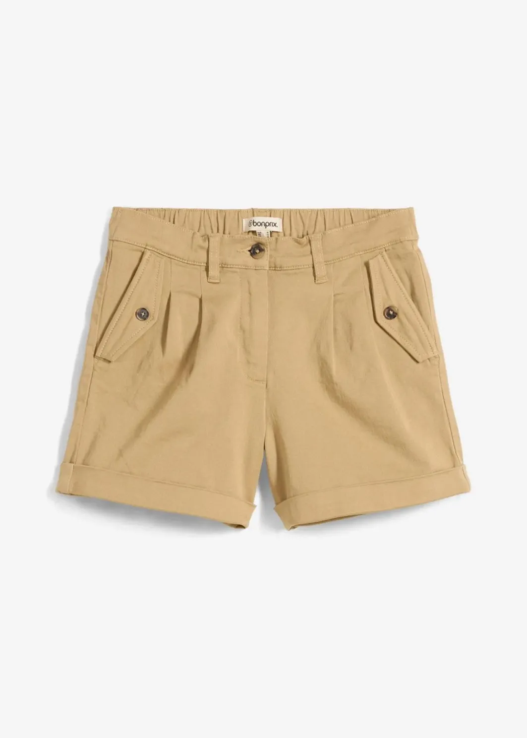 Hot Twill-Shorts mit hohem Bund Damen Nachhaltigere Materialien|Hosen