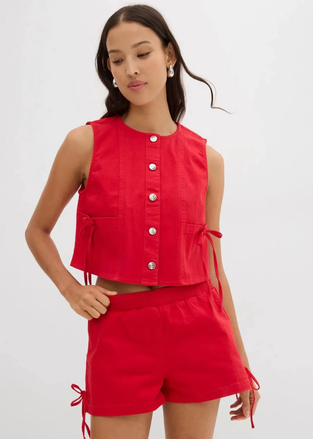 Hot Twill-Weste aus elastischem Bio-Baumwoll-Mix Damen Bekleidung·Hosen|Jacken & Mäntel
