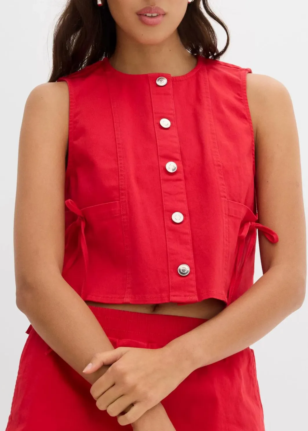 Hot Twill-Weste aus elastischem Bio-Baumwoll-Mix Damen Bekleidung·Hosen|Jacken & Mäntel
