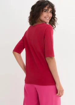 Damen bonprix Shirts & Tops|Basics|U-Boot-Ausschnitt-Shirt