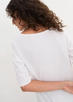 Damen bonprix Shirts & Tops|Basics|U-Boot-Ausschnitt-Shirt