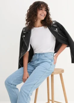 Damen bonprix Shirts & Tops|Basics|U-Boot-Ausschnitt-Shirt