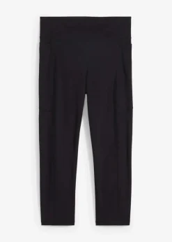 Damen bonprix Bekleidung·Sweat|Bekleidung·Kleider|Ultrasofte Sport-Leggings mit seitlichen Taschen, Capri-Länge