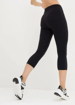 Damen bonprix Bekleidung·Sweat|Bekleidung·Kleider|Ultrasofte Sport-Leggings mit seitlichen Taschen, Capri-Länge