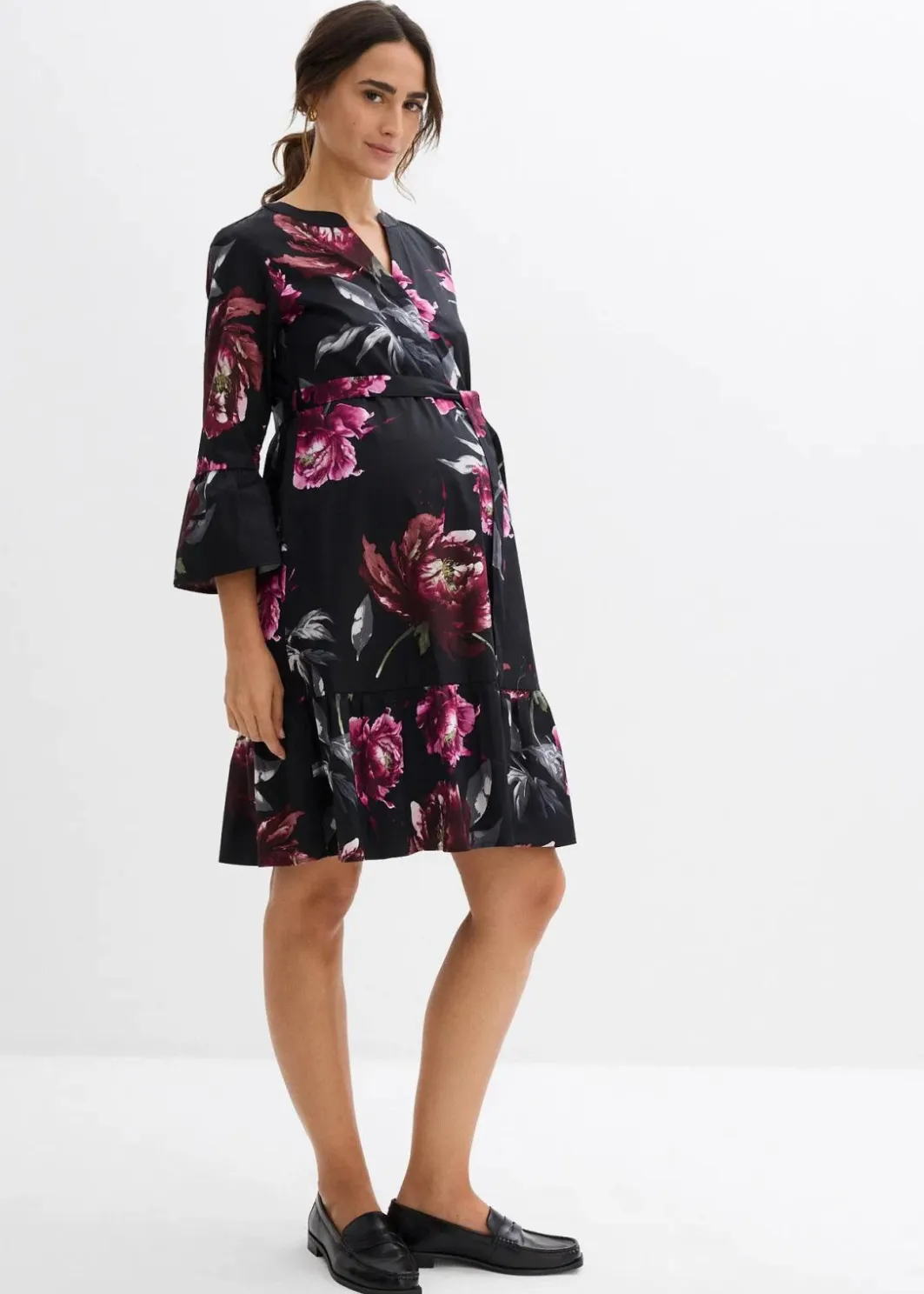 Damen bonprix Bekleidung·Blazer|Umstandsmode|Umstands- und Stillblusenkleid aus reinem Bio-Baumwoll-Satin