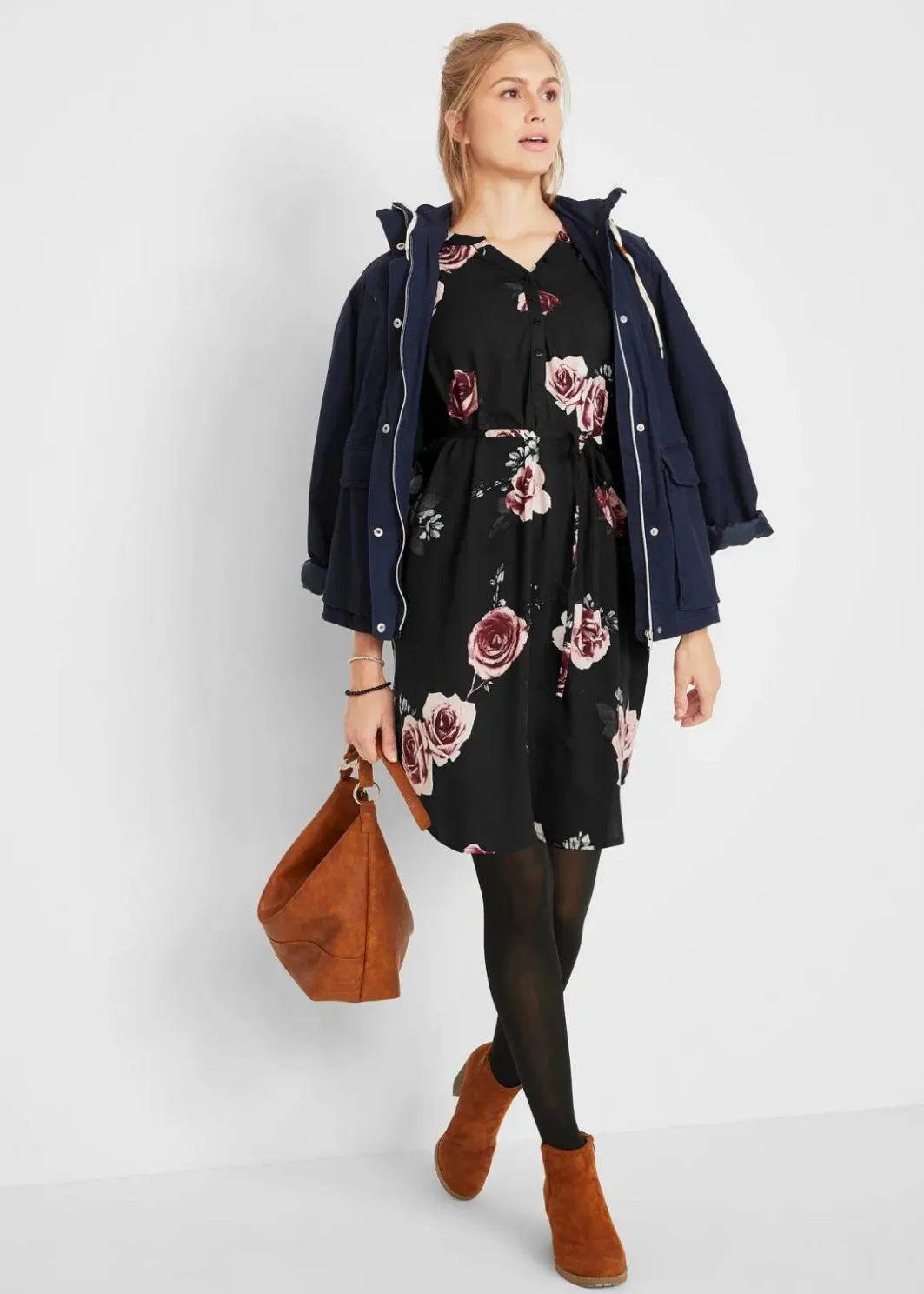 Discount Umstands- und Stillblusenkleid aus fließender Viskose Damen Bekleidung·Blazer|Nachhaltigere Materialien