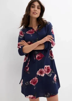 Damen bonprix Umstandsmode|Nachhaltigere Materialien|Umstands- und Stillblusenkleid aus fließender Viskose
