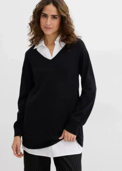 Damen bonprix Bekleidung·Blazer|Umstandsmode|Umstands- und Stillset aus Pullover und ärmelloser Bluse aus Bio-Baumwolle