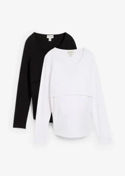 Damen bonprix Bekleidung·Blazer|Umstandsmode|Umstands- und Stillshirts aus Bio-Baumwolle (2er Pack)