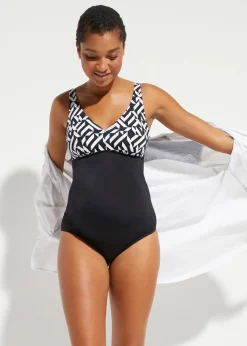 Damen bonprix Nachhaltigere Materialien|Badeanzüge|Umstandsbadeanzug mit V-Ausschnitt