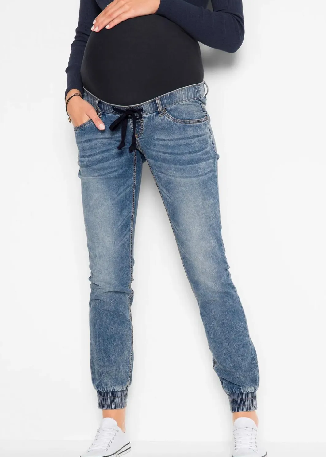 New Umstands-Denimjogger aus Bio-Baumwolle Damen Bekleidung·Blazer|Umstandsmode
