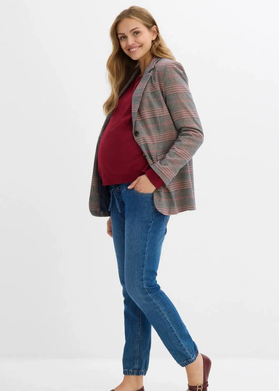 Umstands-Denimjogger aus Bio-Baumwolle Damen Bekleidung·Blazer|Nachhaltigere Materialien