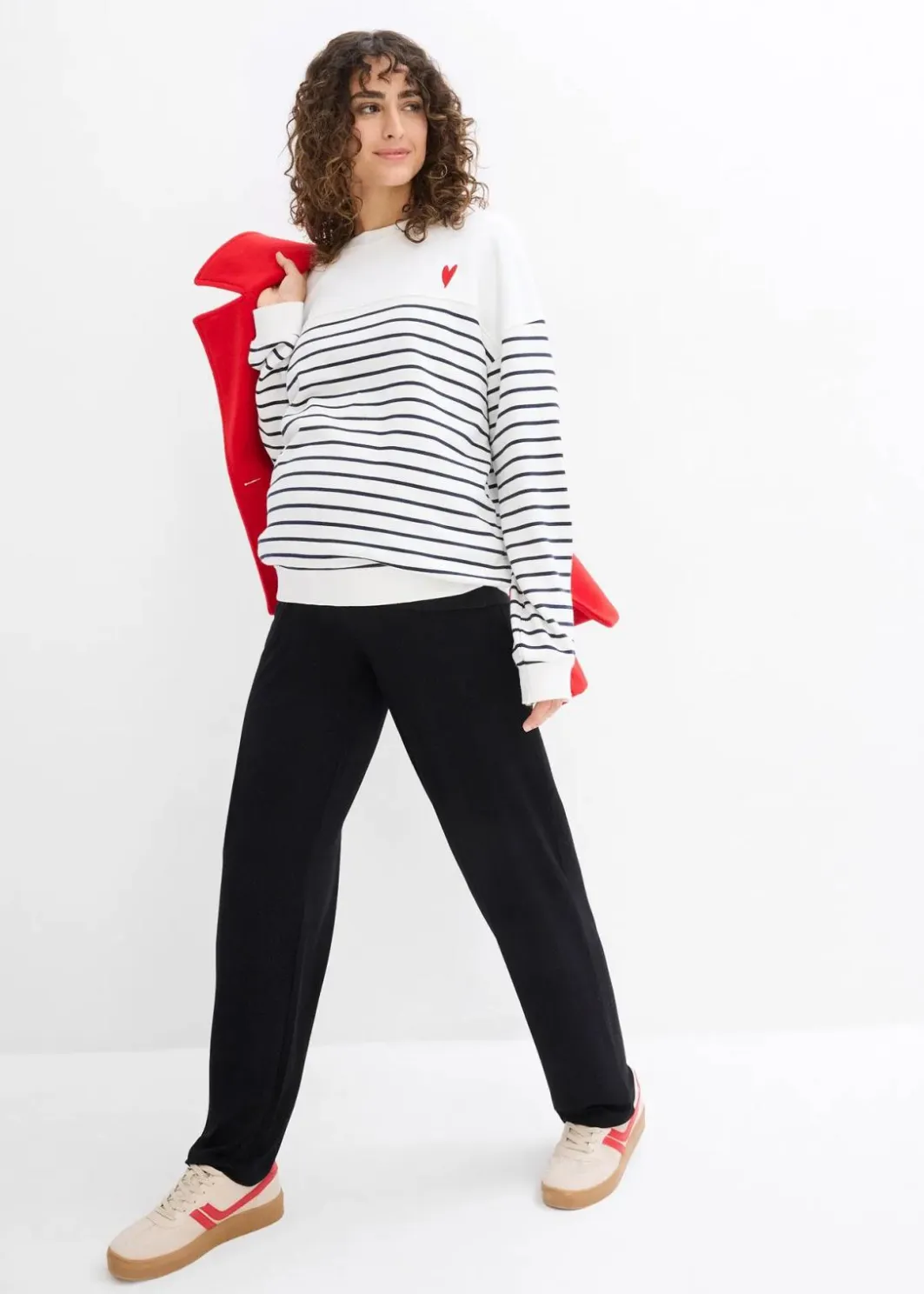 New Umstandshose aus Jersey mit gesmoktem Bund, gerades Bein Damen Bekleidung·Blazer|Nachhaltigere Materialien