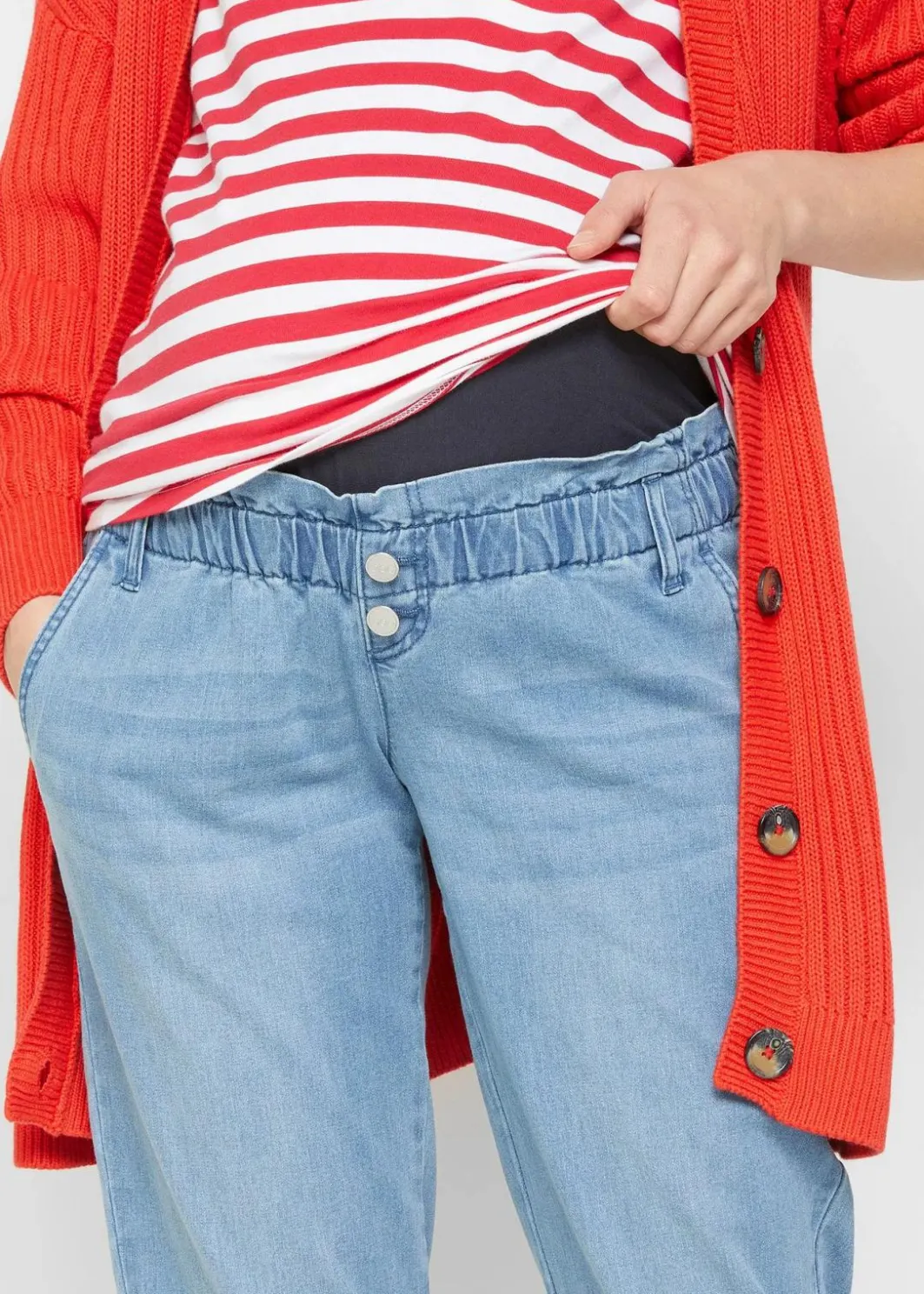 Damen bonprix Bekleidung·Blazer|Umstandsmode|Umstandsjeans aus Baumwoll-Stretch, schmal zulaufendes Bein