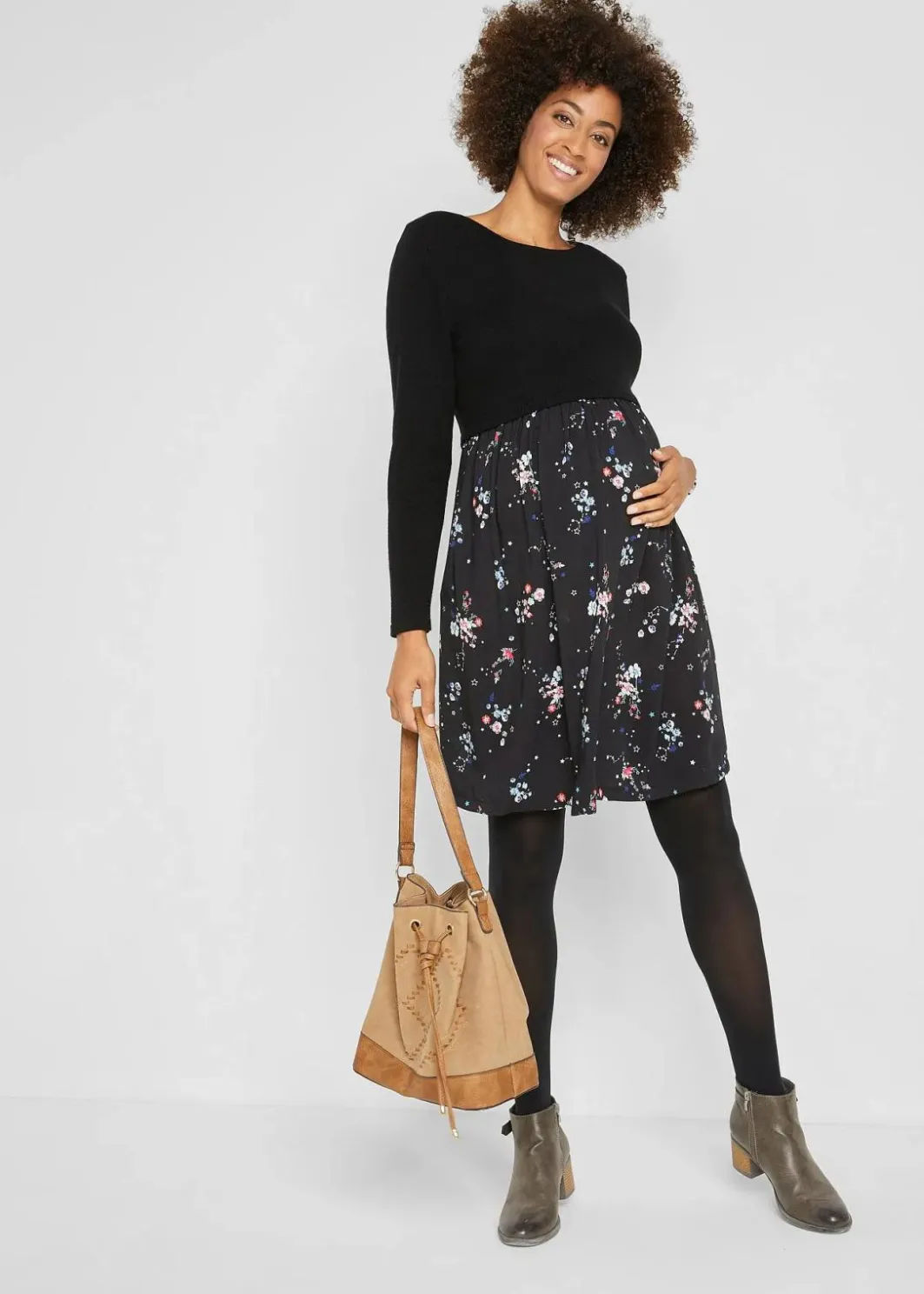 Damen bonprix Bekleidung·Blazer|Nachhaltigere Materialien|Umstandskleid aus Strick und Viskose