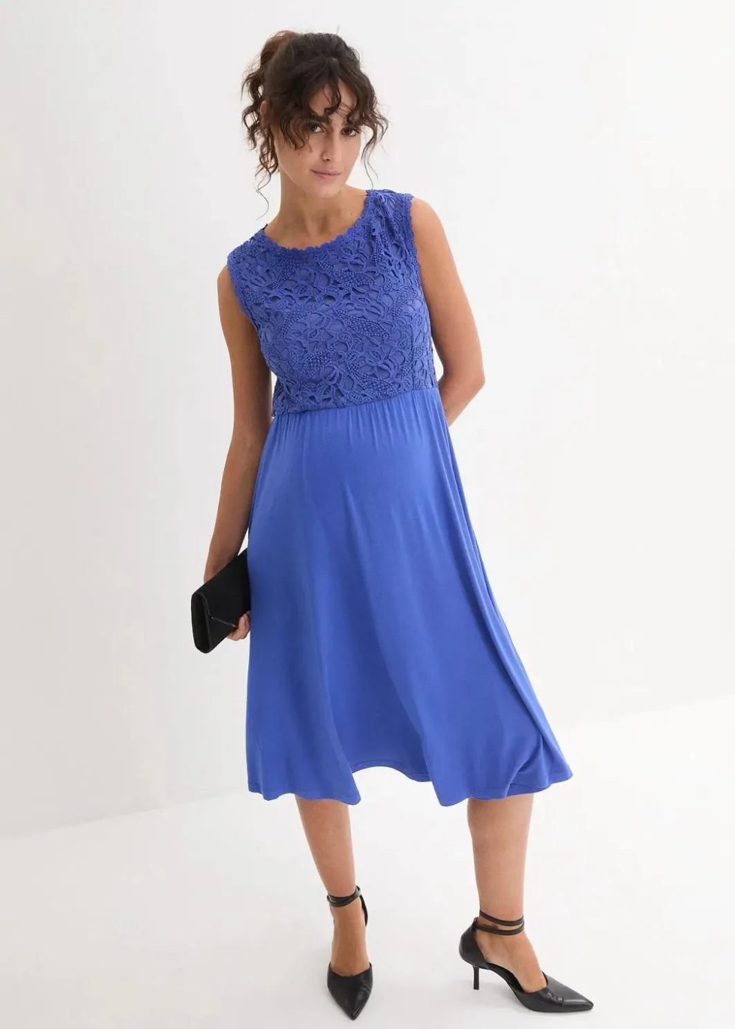 Damen bonprix Nachhaltigere Materialien|Umstandsmode|Umstandskleid mit Spitze aus Jersey