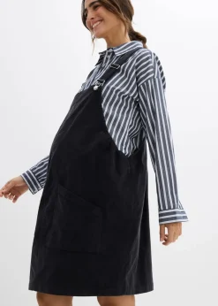Damen bonprix Bekleidung·Blazer|Umstandsmode|Umstands-Latzkleid aus Baumwoll-Cord mit Stretch