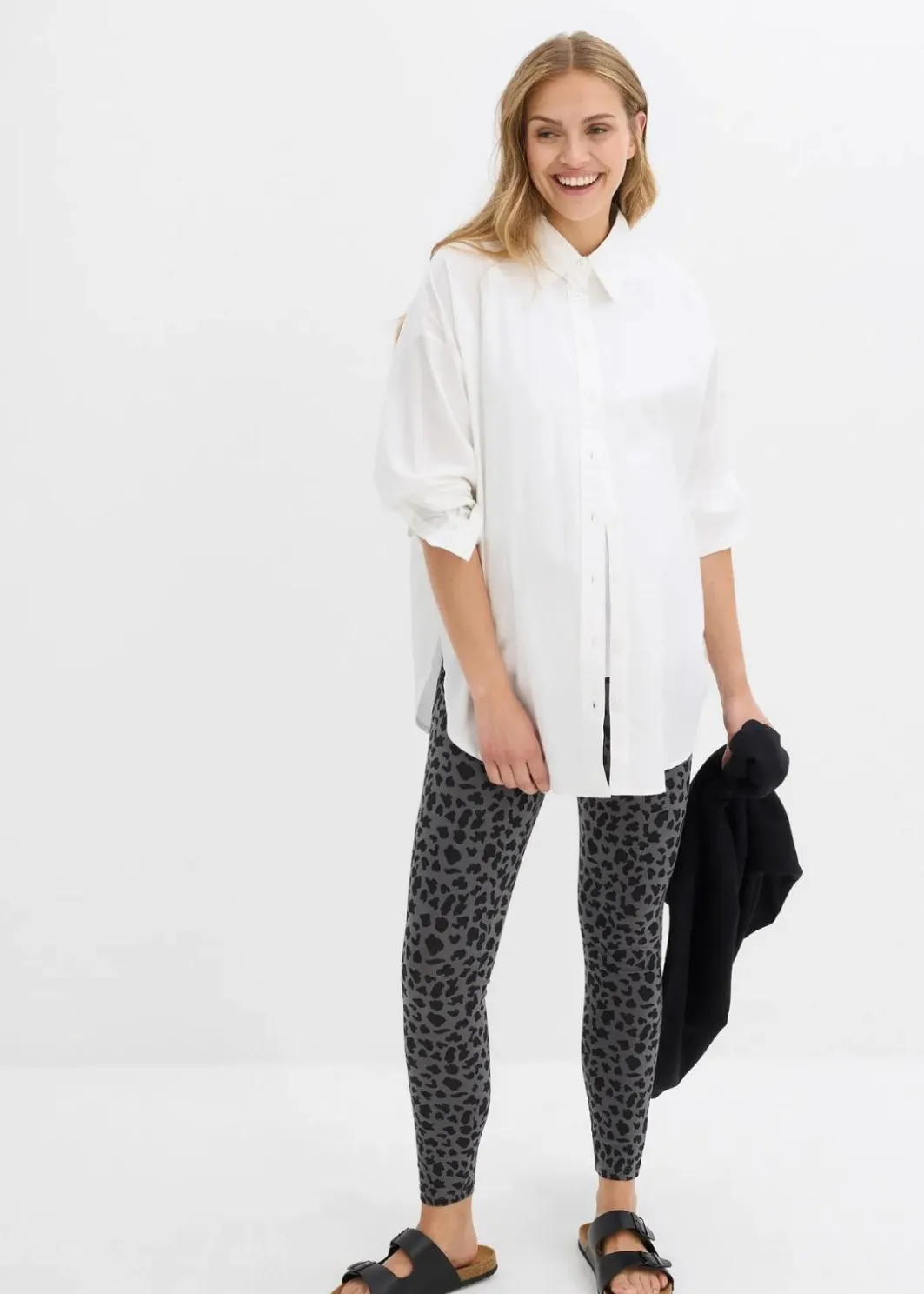 Damen bonprix Umstandsmode|Nachhaltigere Materialien|Umstandsleggings aus Bio-Baumwolle (2er Pack)