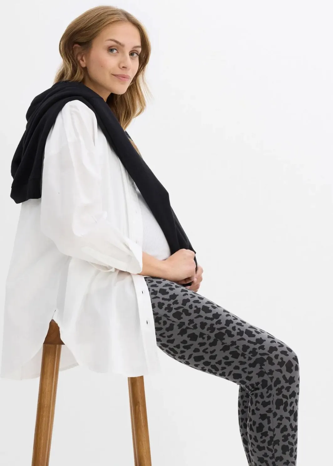 Damen bonprix Umstandsmode|Nachhaltigere Materialien|Umstandsleggings aus Bio-Baumwolle (2er Pack)