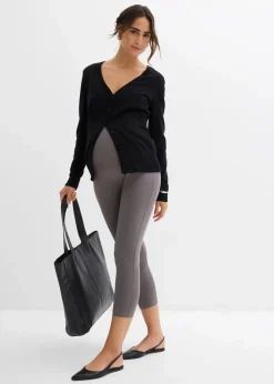 Damen bonprix Umstandsmode|Bekleidung·Blazer|Umstands-Leggings in Capri-Länge (2er Pack)