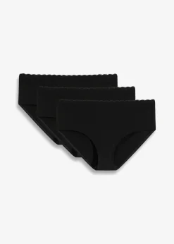 Umstandspanty mit Bio-Baumwolle und Spitze (3er Pack) Damen Umstandsmode|Höschen