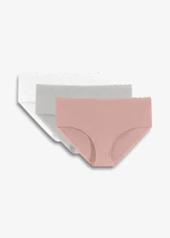 Damen bonprix Wäsche·Still- & Umstandswäsche|Wäsche·Baumwollunterwäsche|Umstandspanty mit Bio-Baumwolle und Spitze (3er Pack)