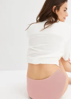 Damen bonprix Wäsche·Still- & Umstandswäsche|Wäsche·Baumwollunterwäsche|Umstandspanty mit Bio-Baumwolle und Spitze (3er Pack)