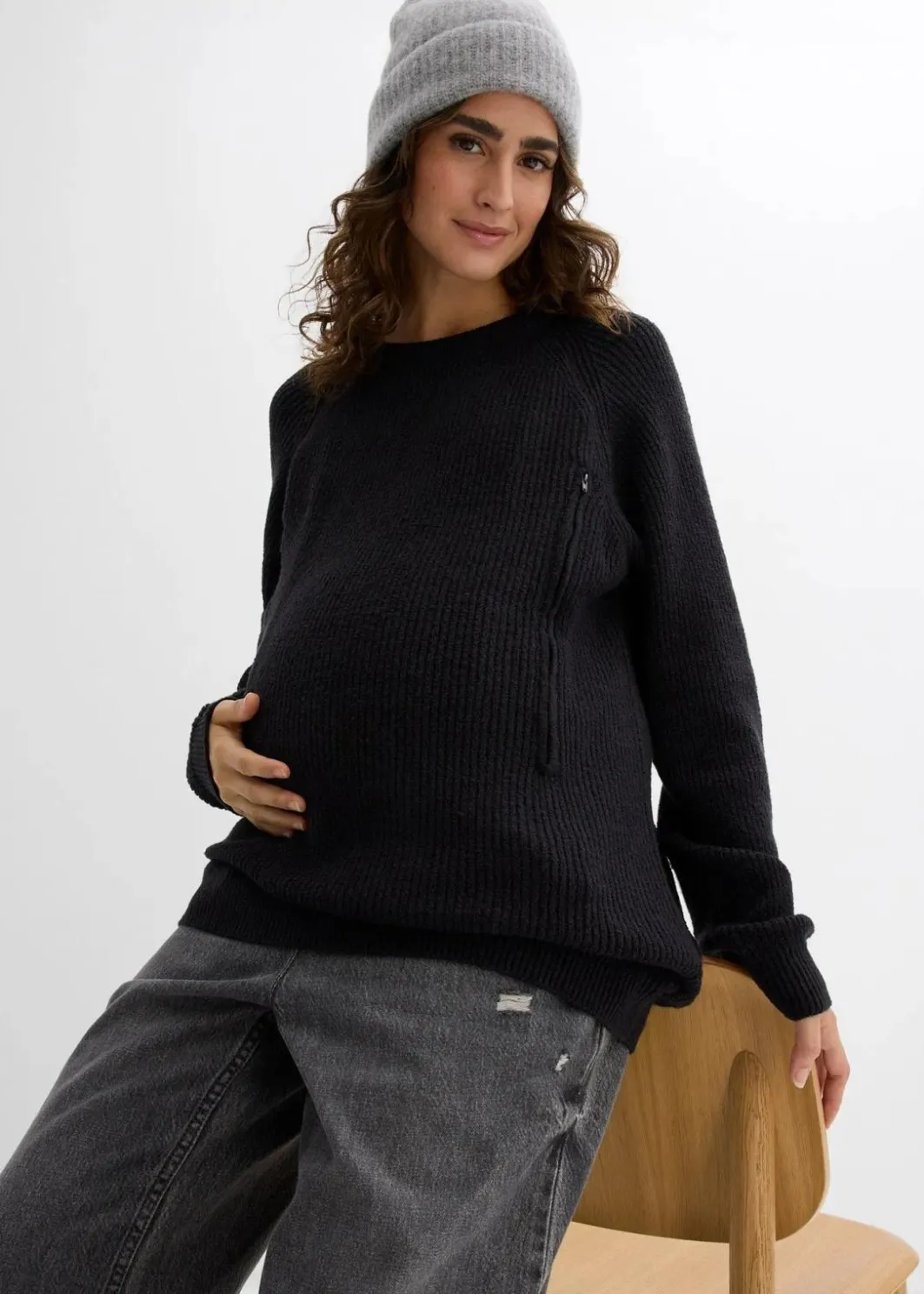 Damen bonprix Bekleidung·Blazer|Umstandsmode|Umstandspullover mit diskreter Stillfunktion