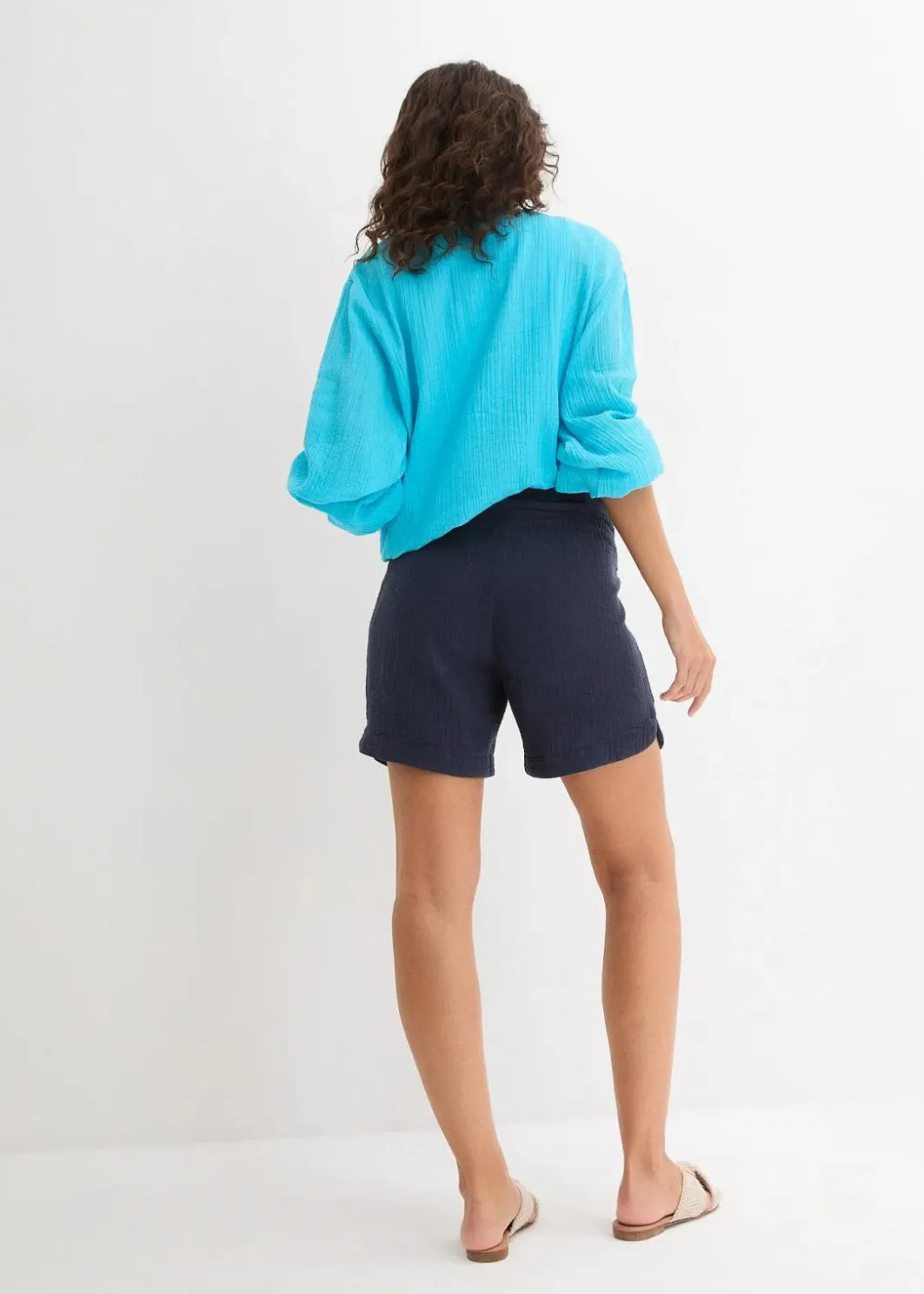 Damen bonprix Bekleidung·Blazer|Umstandsmode|Umstandsshorts aus reinem Baumwoll-Musselin