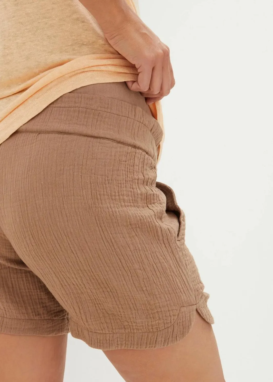 Damen bonprix Umstandsmode|Bekleidung·Blazer|Umstandsshorts aus reinem Baumwoll-Musselin