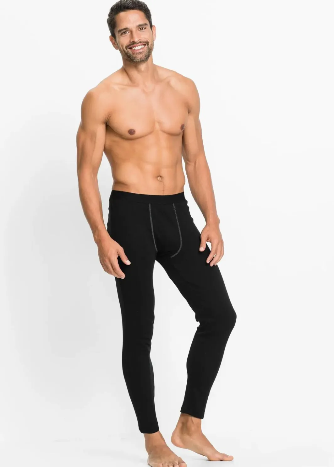 Discount Unterhose aus gerippter Baumwolle mit langem Bein Herren Pyjamas|Boxershorts