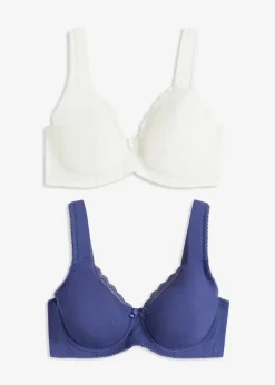 Hot Unwattierter T-Shirt BH mit Bügel mit Bio-Baumwolle (2er Pack) Damen Wäsche·Baumwollunterwäsche|Wäsche·Große Cups D-H