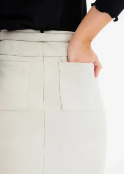 Outlet Velourlederimitat-Rock mit Gürtel Damen Bekleidung·Sportbekleidung|Röcke