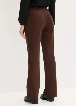 Velourslederimitat Flared Hose Damen Hosen|Bekleidung·Kleider
