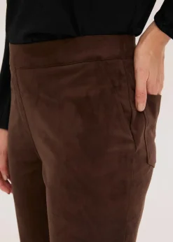 Velourslederimitat Flared Hose Damen Hosen|Bekleidung·Kleider
