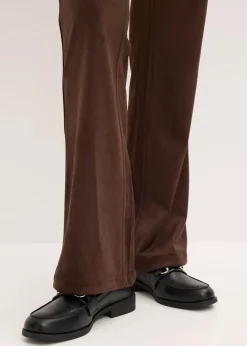 Velourslederimitat Flared Hose Damen Hosen|Bekleidung·Kleider