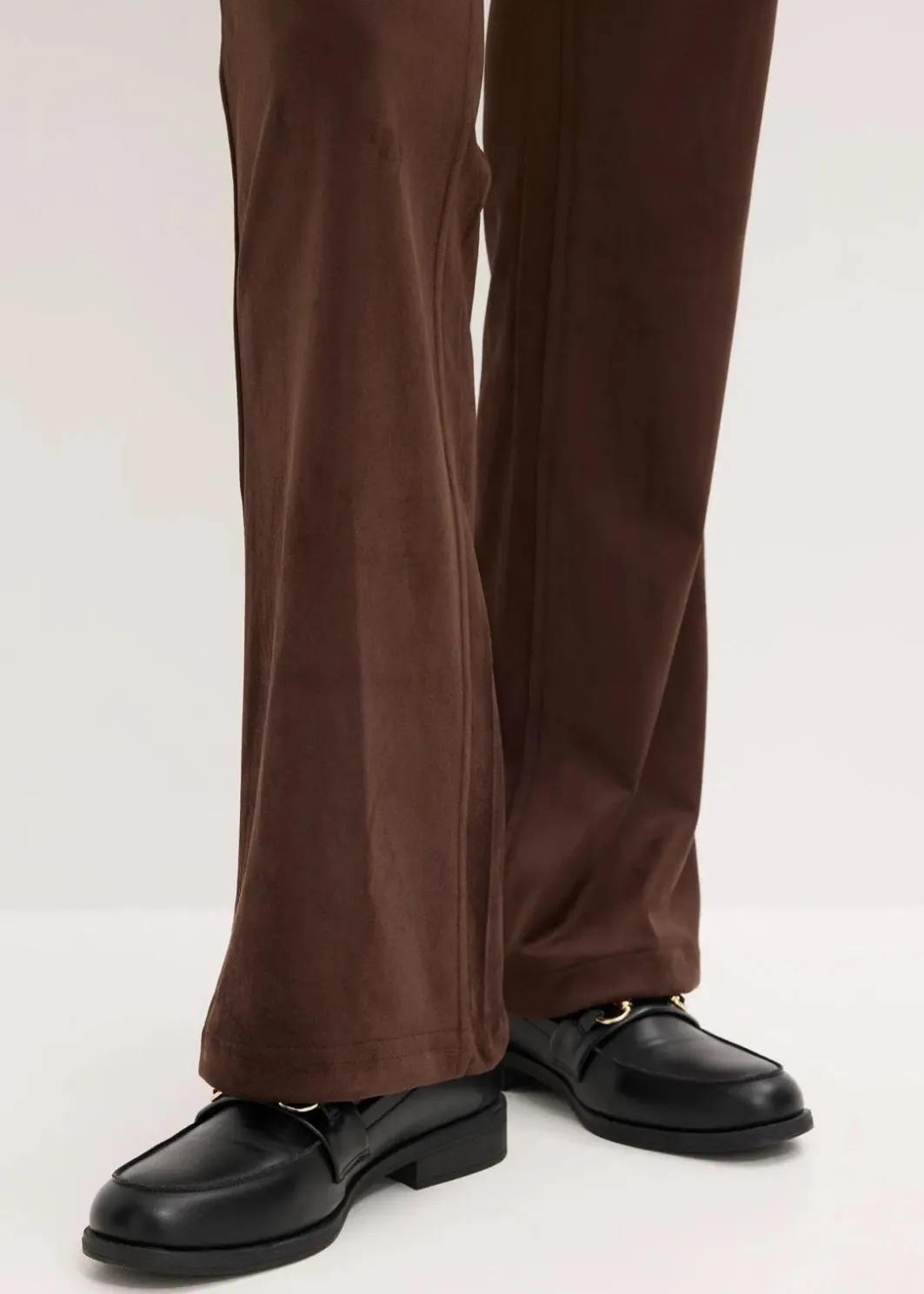 Velourslederimitat Flared Hose Damen Hosen|Bekleidung·Kleider