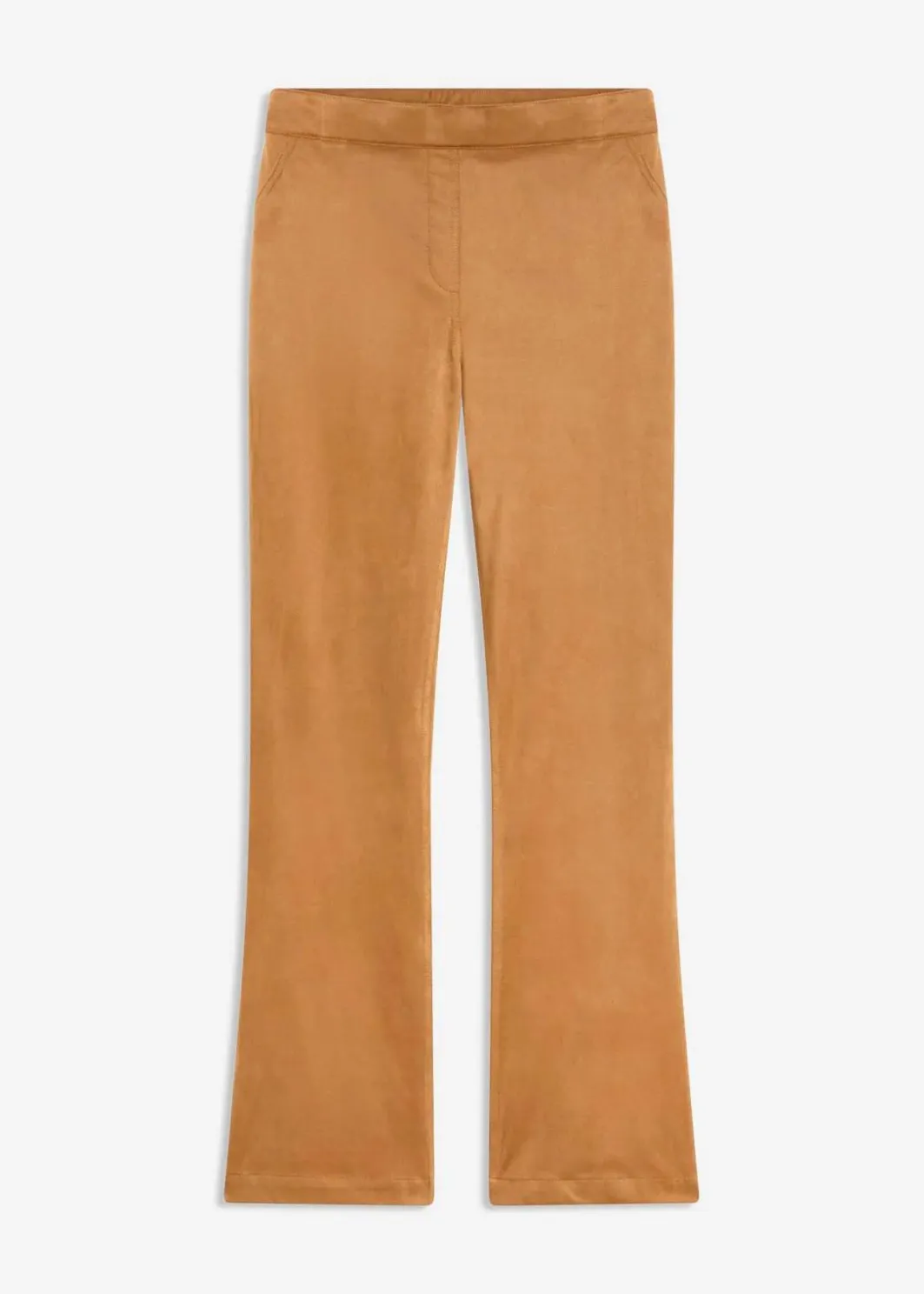 Outlet Velourslederimitat Flared Hose Damen Bekleidung·Kleider|Hosen