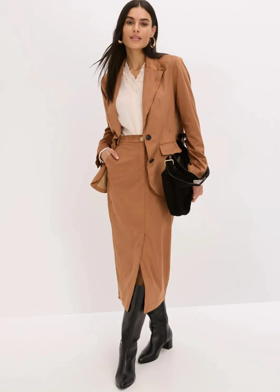 New Velourslederimitat-Blazer Damen Bekleidung·Basics|Blazer