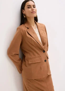 New Velourslederimitat-Blazer Damen Bekleidung·Basics|Blazer