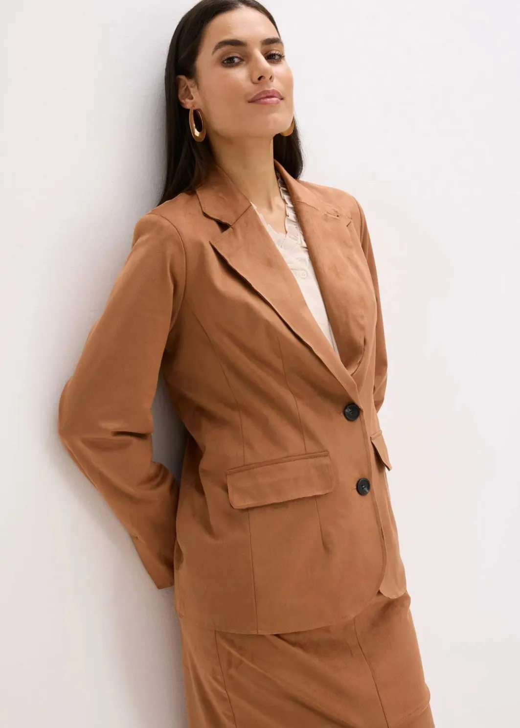 New Velourslederimitat-Blazer Damen Bekleidung·Basics|Blazer